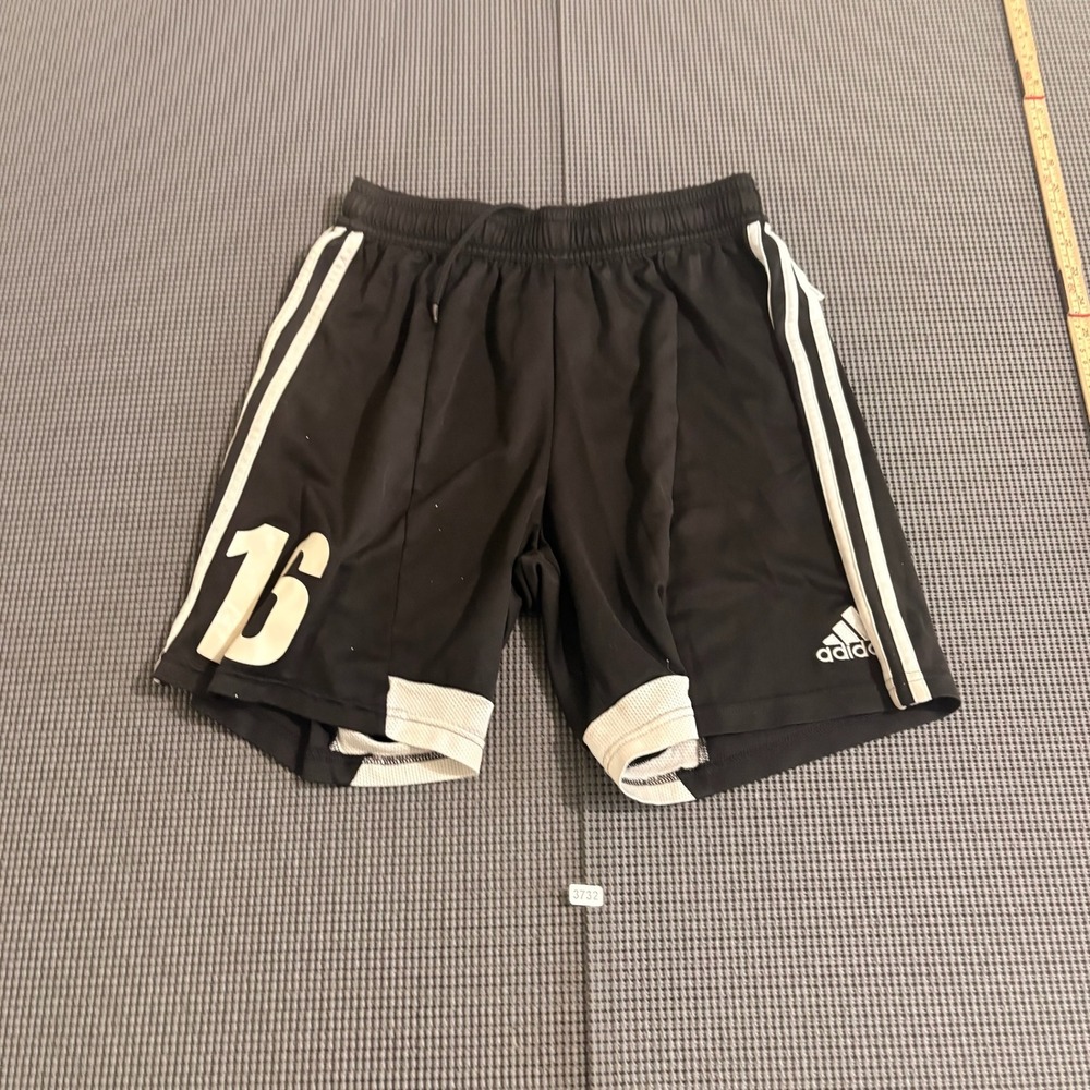 Adidas Formotion Mens Soccer Shorts Black White Stripe Size M 16 Graphic - Picture 1 of 6